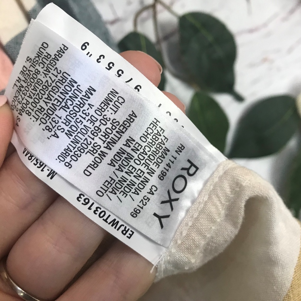 Roxy Size Medium Button Down Striped Pastel Collar - image 5